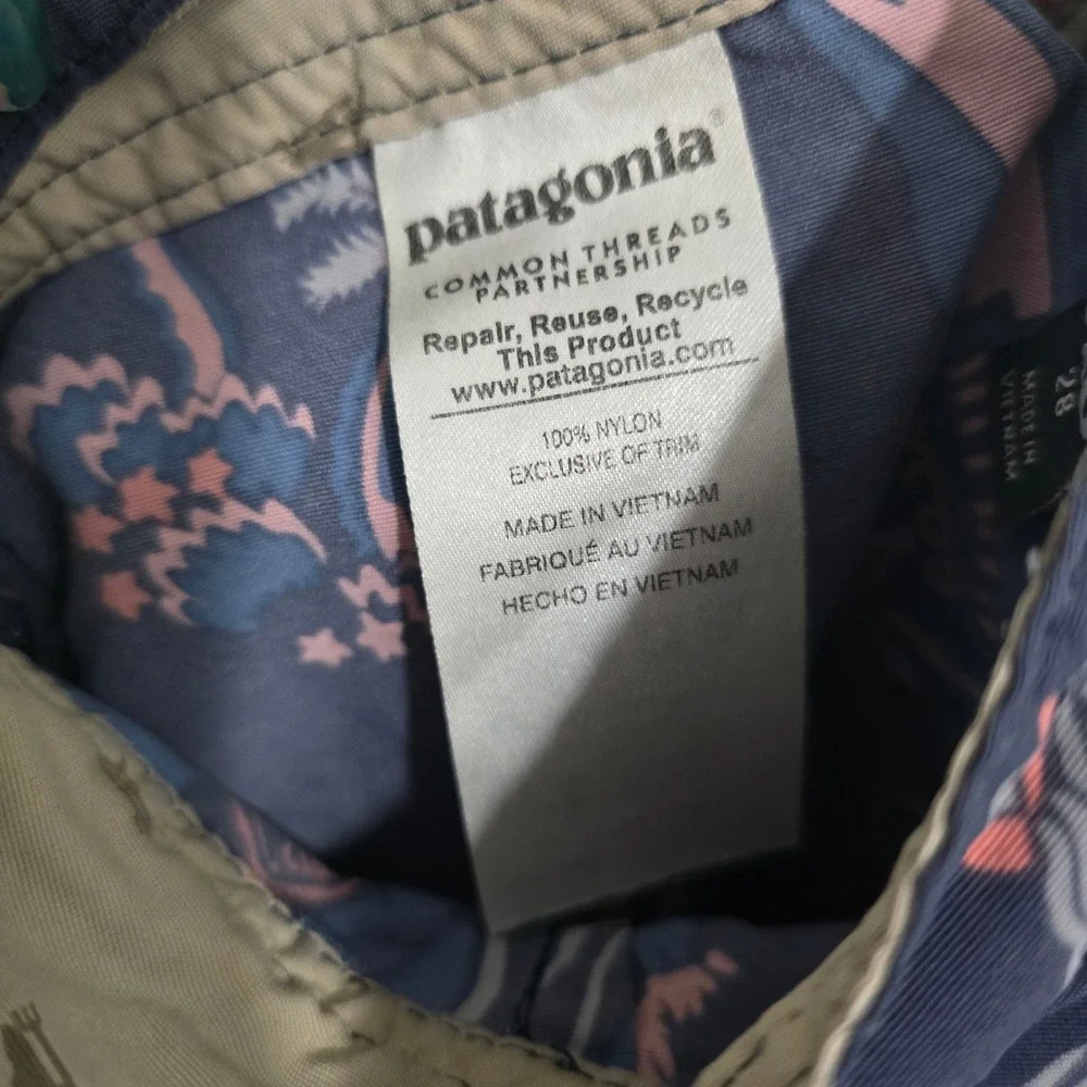 Patagonia Men's Board Shorts‎ Size 28 Tropical Taco Print Drawstring Swim Trunks